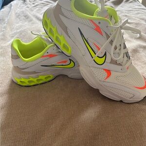 Nike White and Neon Yellow Sneakers